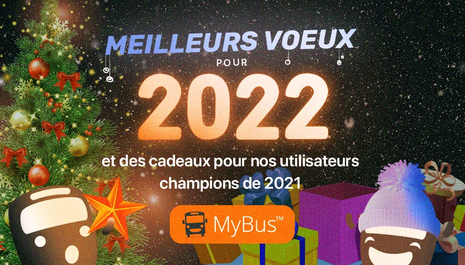 Meilleurs voeux 2022 avec Mybus, Mon assistant malin pour les mobilités du quotidien